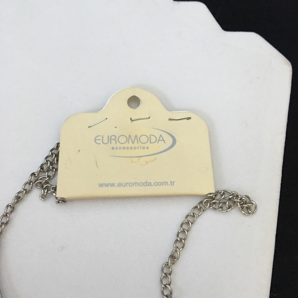 Turquoise Silver Metal Statement Choker Necklace - Picture 3 of 4